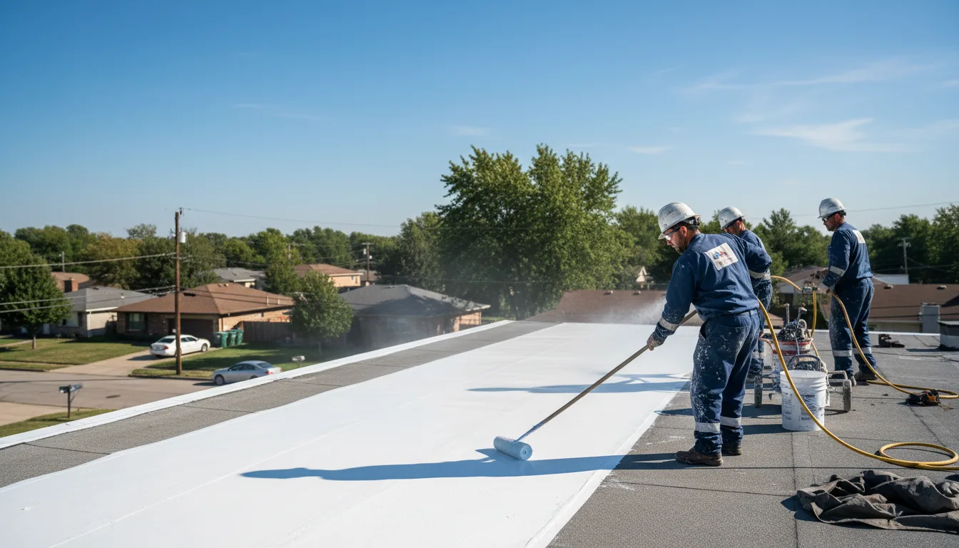 Commercial roof coating in Leflore, OK near me
